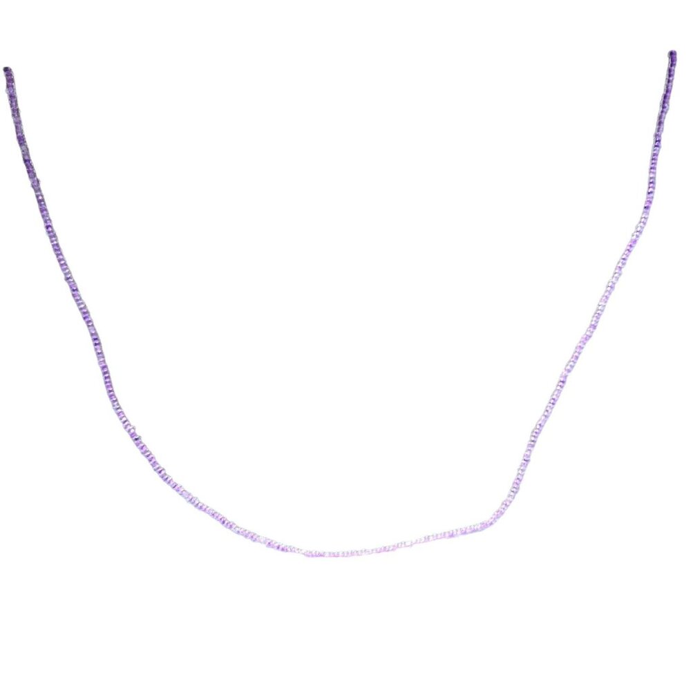 Simple Beaded Necklace Purple Clear Beads Girls Dressup Costume Fashion Jewelry